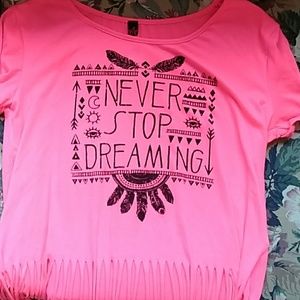 Bright pink quote shirt